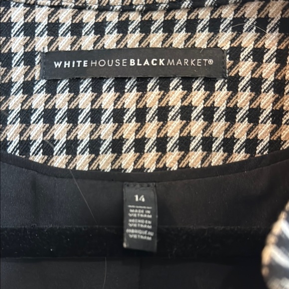 White House Black Market Houndstooth Zip-Up Jacket size 14 - Picture 2 of 13